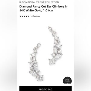 🔥BLOOMINGDALE’S FINE COLLECTION🔥Diamond Ear Climbers in 14k White Gold, 1.0 tcw